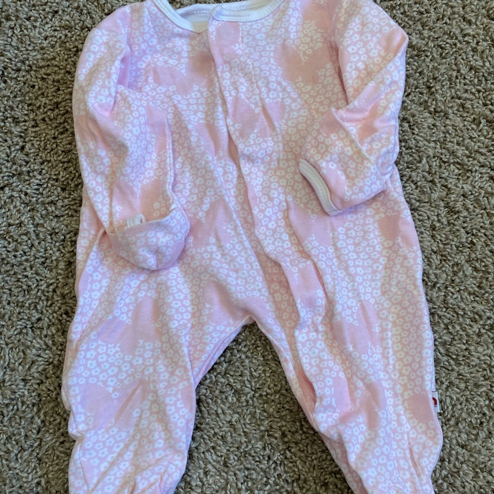 Magnetic floral butterfly Footie pajamas